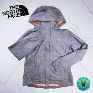 The North‎ Face Rain Jacket Women's Medium Hyvent Gray Full Zip Windbreaker Coat